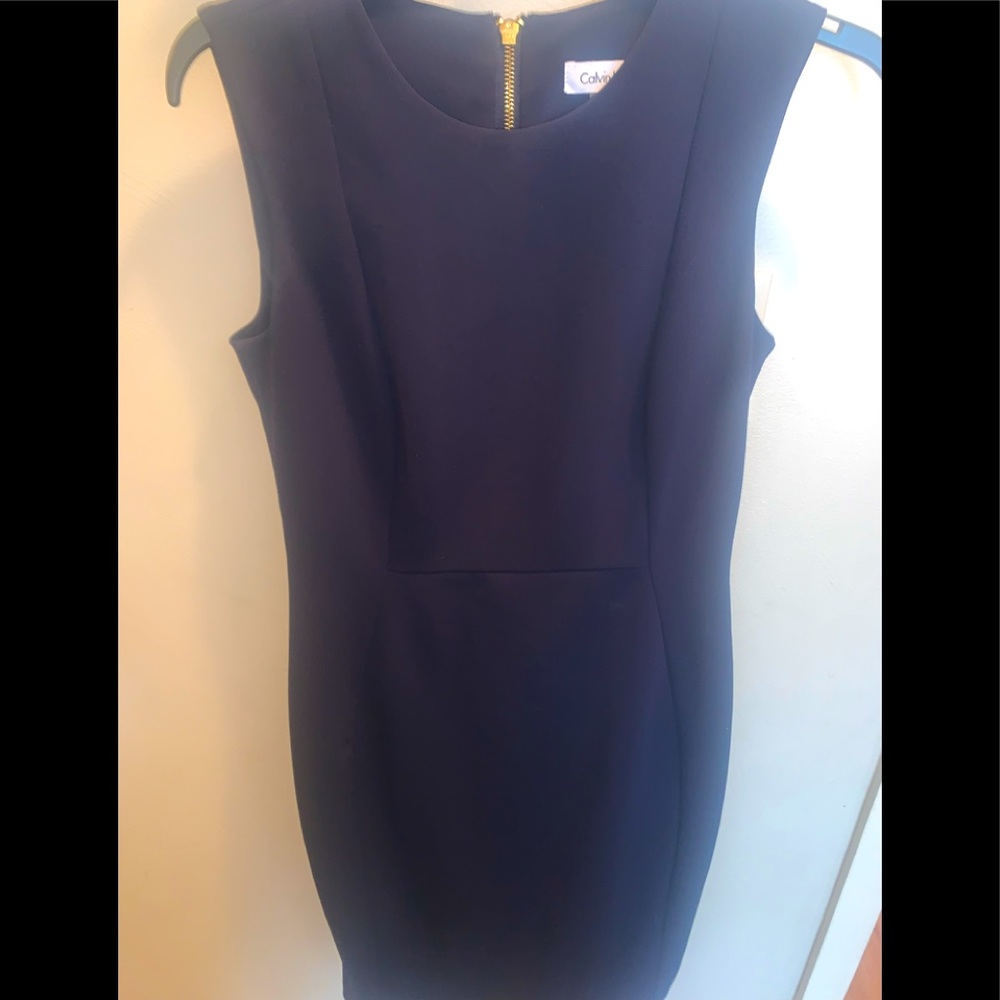 Size 6 Calvin Klein navy blue business dress